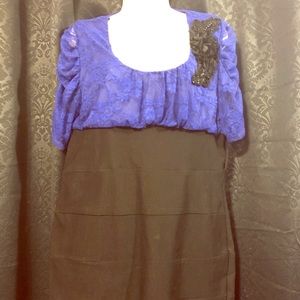 Black Purple Lace Retro Inspired Dress Size XL